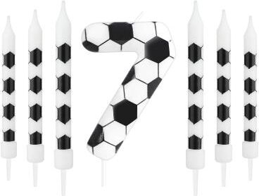 Inspired Living Soccer Birthday Candles Set 7 Pieces Football Cake Candles For Sports Theme Birthday Parties 7