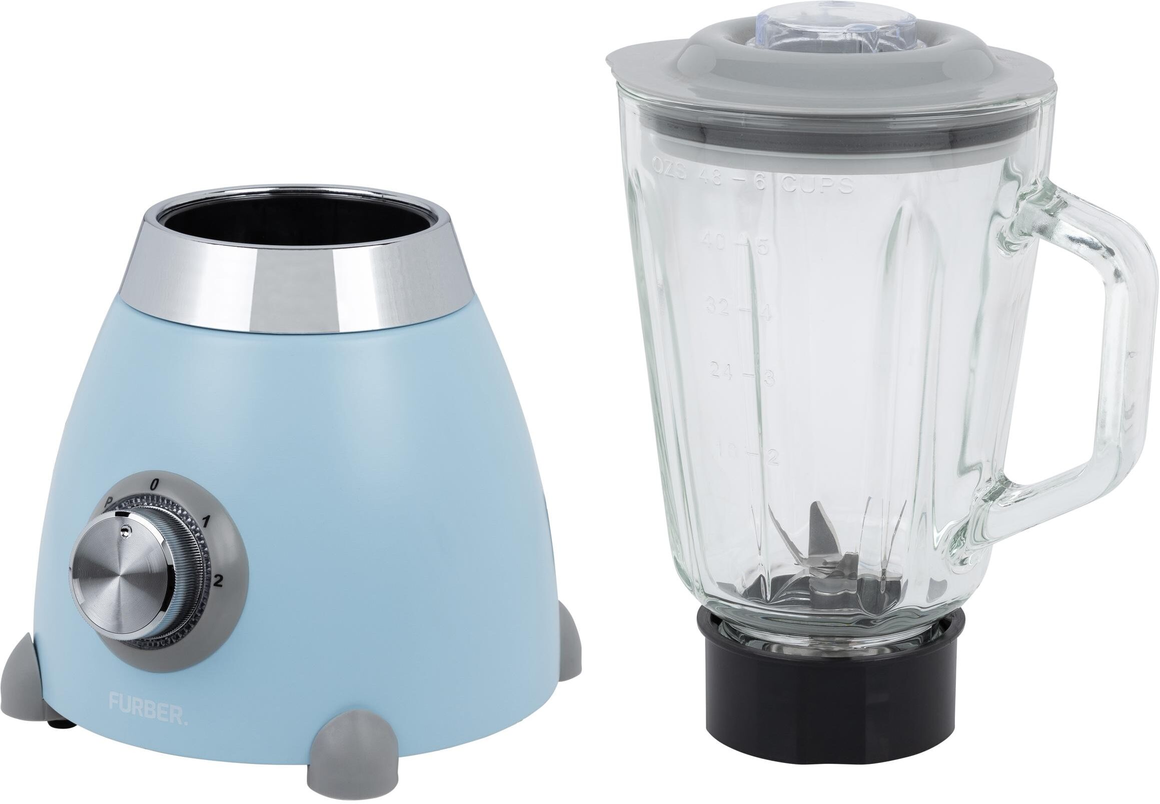FURBER Standmixer "Retro Standmixer", blau, Zerkleinerer, Standmixer blau Einheitsgröße