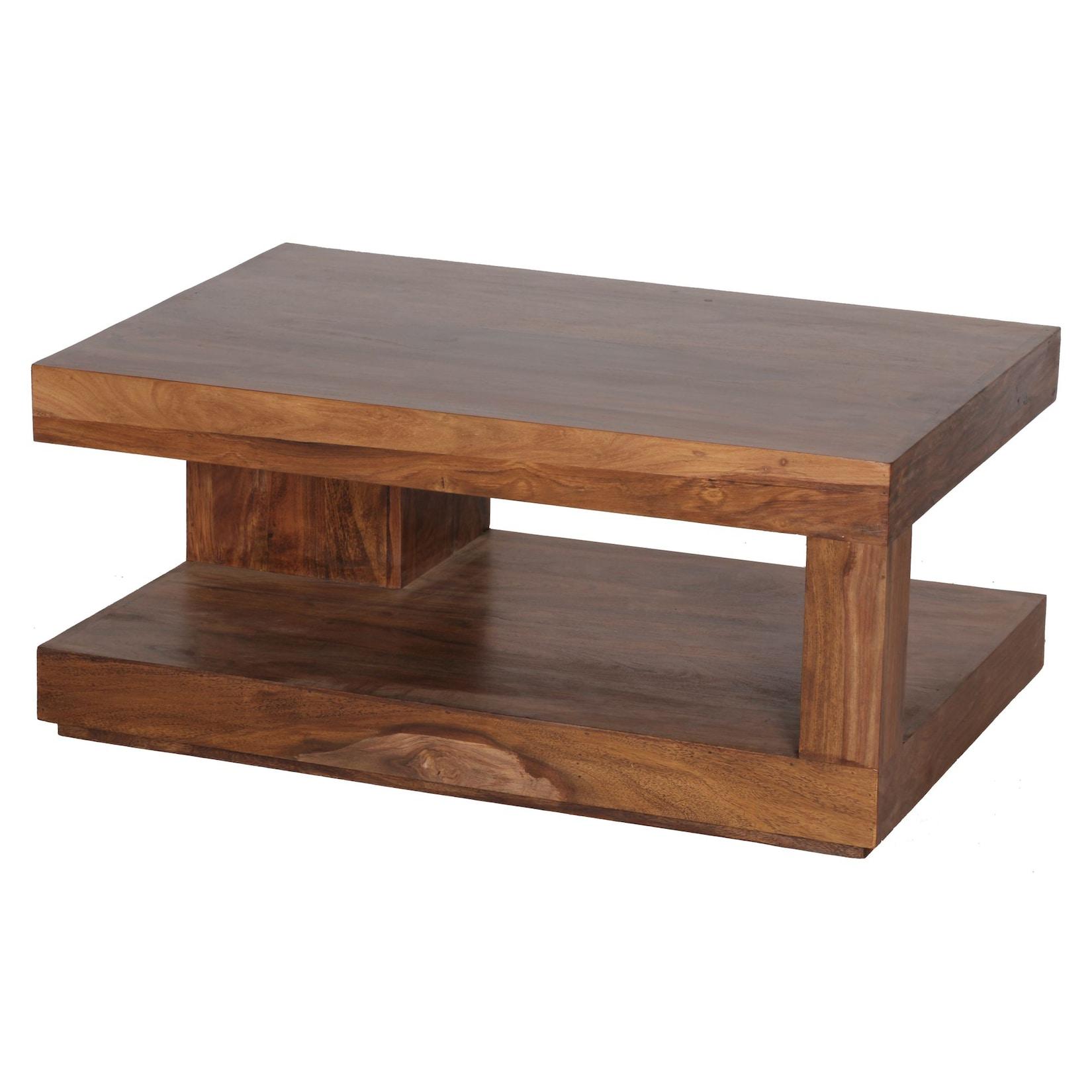 KADIMA DESIGN Sheesham Massivholz Couchtisch, 90x60 cm, Einzigartige Maserung, 30 kg Belastbar