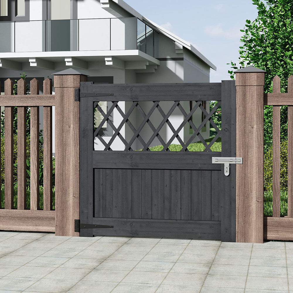Living and Home Gate Fencing with 1 Panel(s) Included Grey 90cm H x 90cm W x 2.3cm D