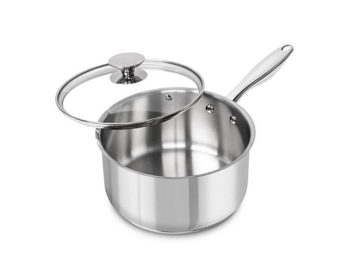 LuxusKollektion Kasserolle Stielkasserolle m.Deckel Edelstahl 2.8L Induktion