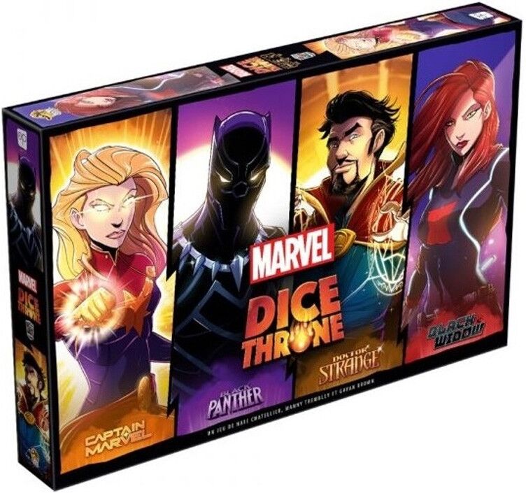 Lucky Duck Games Dice Throne Marvel - Black Panther, Captain Marvel, Black Widow, Dr Strange