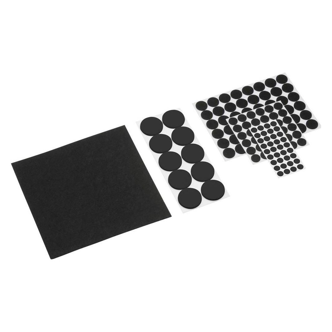 Metafranc Filz-Gleiter-Sortiment selbstklebend, schw./ 131-teilig (Filzgleiter, 131 Stk.) (WU0281180)