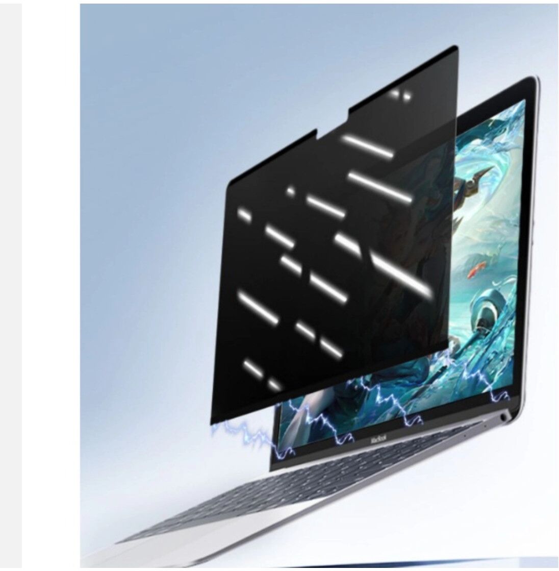 INF 14-inch 16:10 Laptop magnetischer Sichtschutz - PET Transparent, magnetische Schnellmontage, Blaulichtfilter