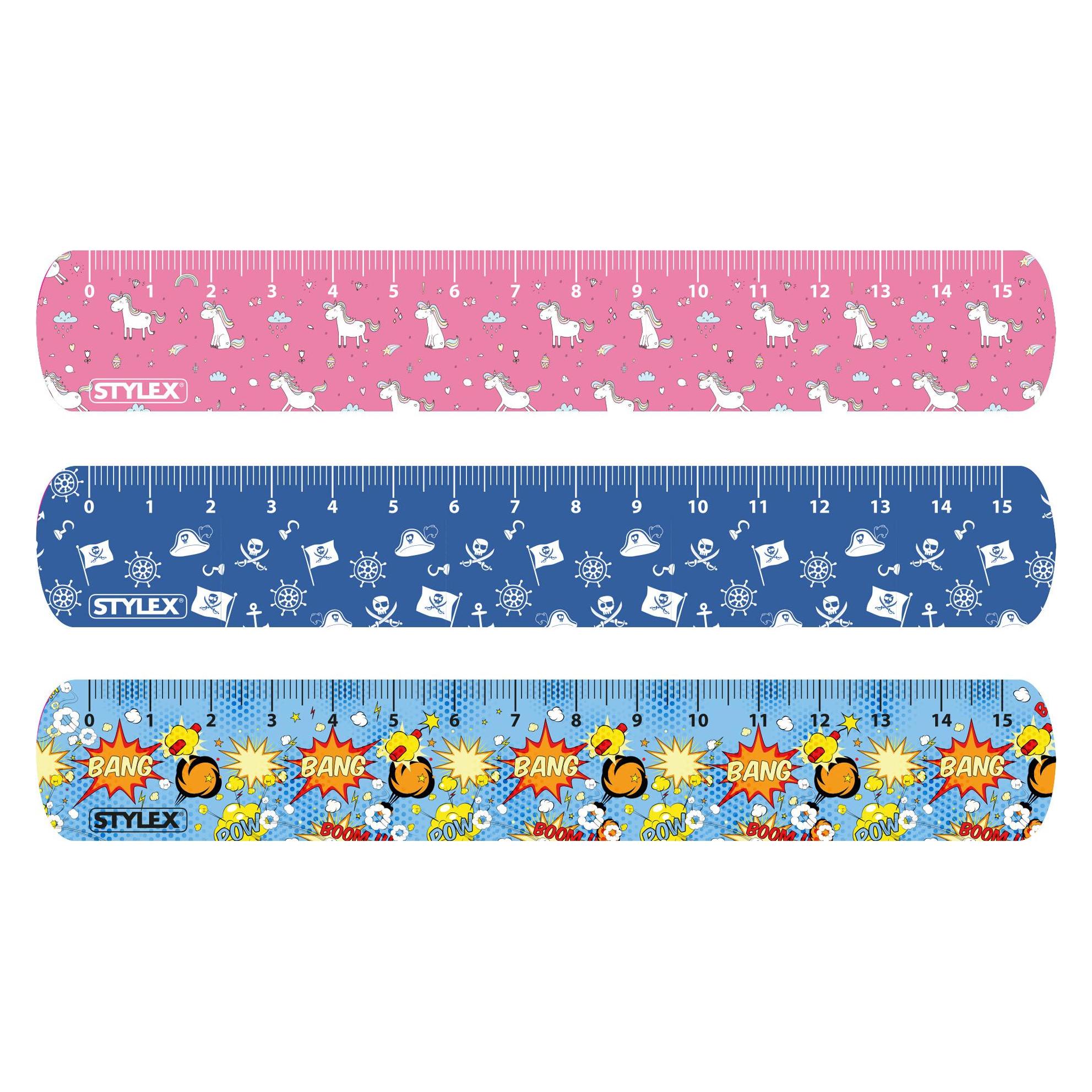Stylex Lineal biegsam mit Motiv 15cm 48733 (15 cm, Kunststoff) (48733)