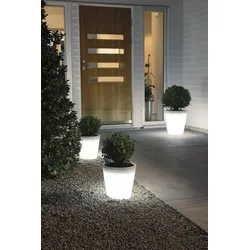 Konstsmide 7453-000 Assisi beleuchteter Outdoor Pflanzkübel weiss