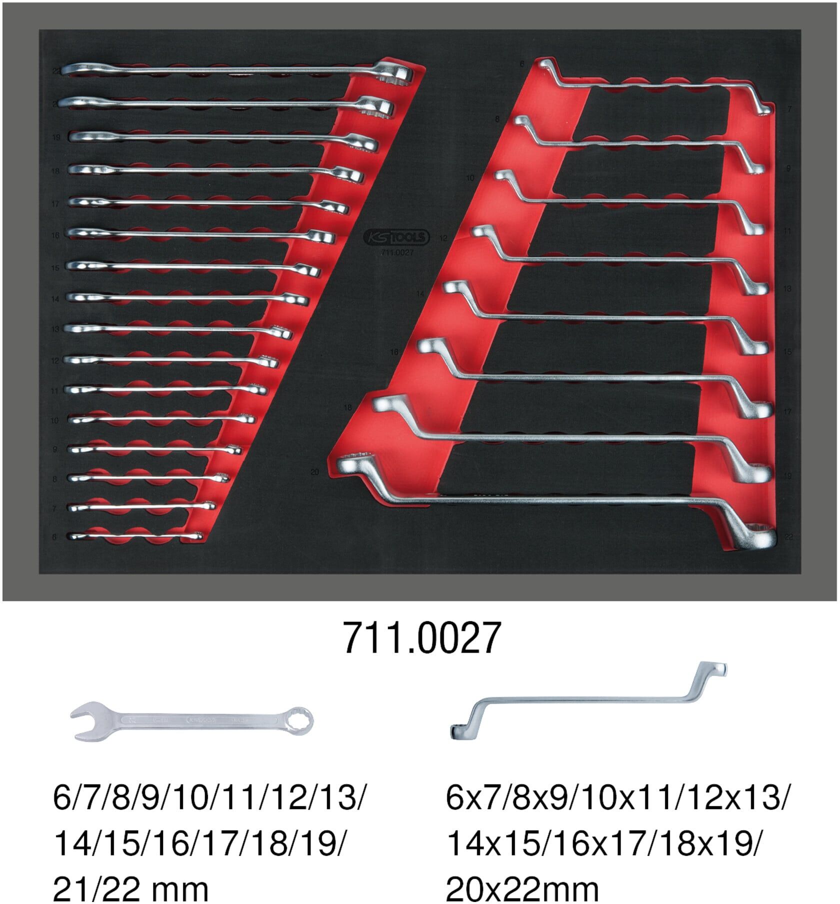 KS Tools Schlüssel-Satz, 24-tlg. in 1/1 Systemeinlage (711.0027)