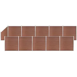 vidaXL, Gartenzaun, Padonilla (10 Elemente + 1 abgeschrägtes Element)