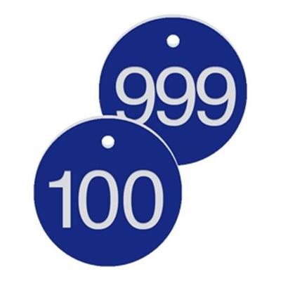 Werkzeugmarken mit Gravur, Alu, eloxiert, Blau, Ø 30 mm, 100 Stück/VE