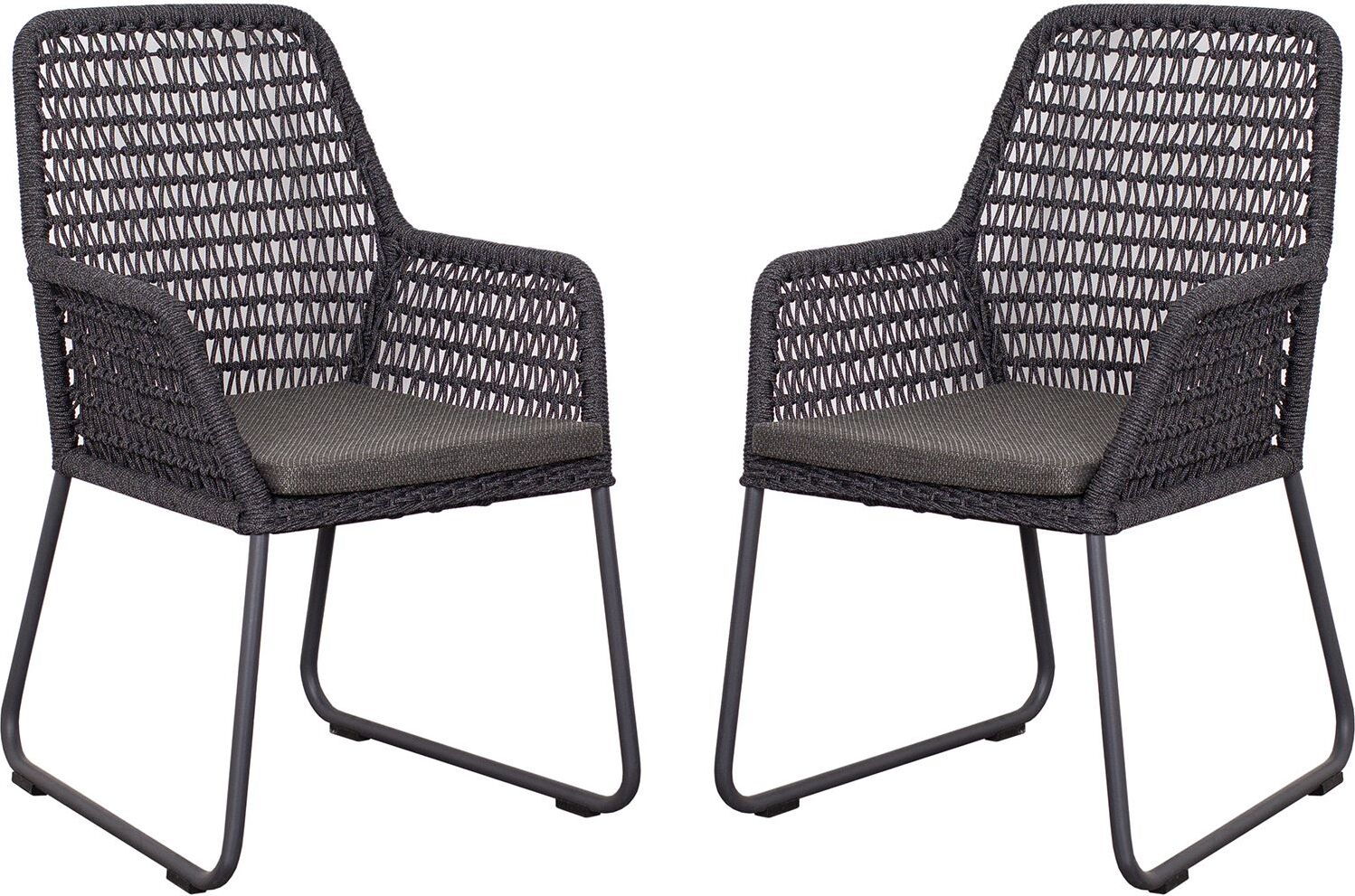 2er Set deVries Diningsessel Adora Rope - black dark grey