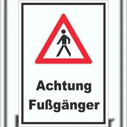 HB-Druck Achtung Fußgänger Aufkleber A6 (105x148mm)