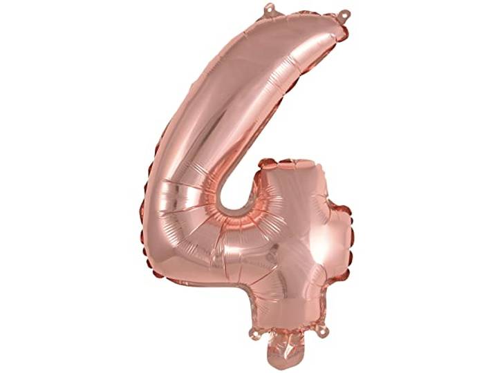 amscan folieballon nummer 4 35 cm roze