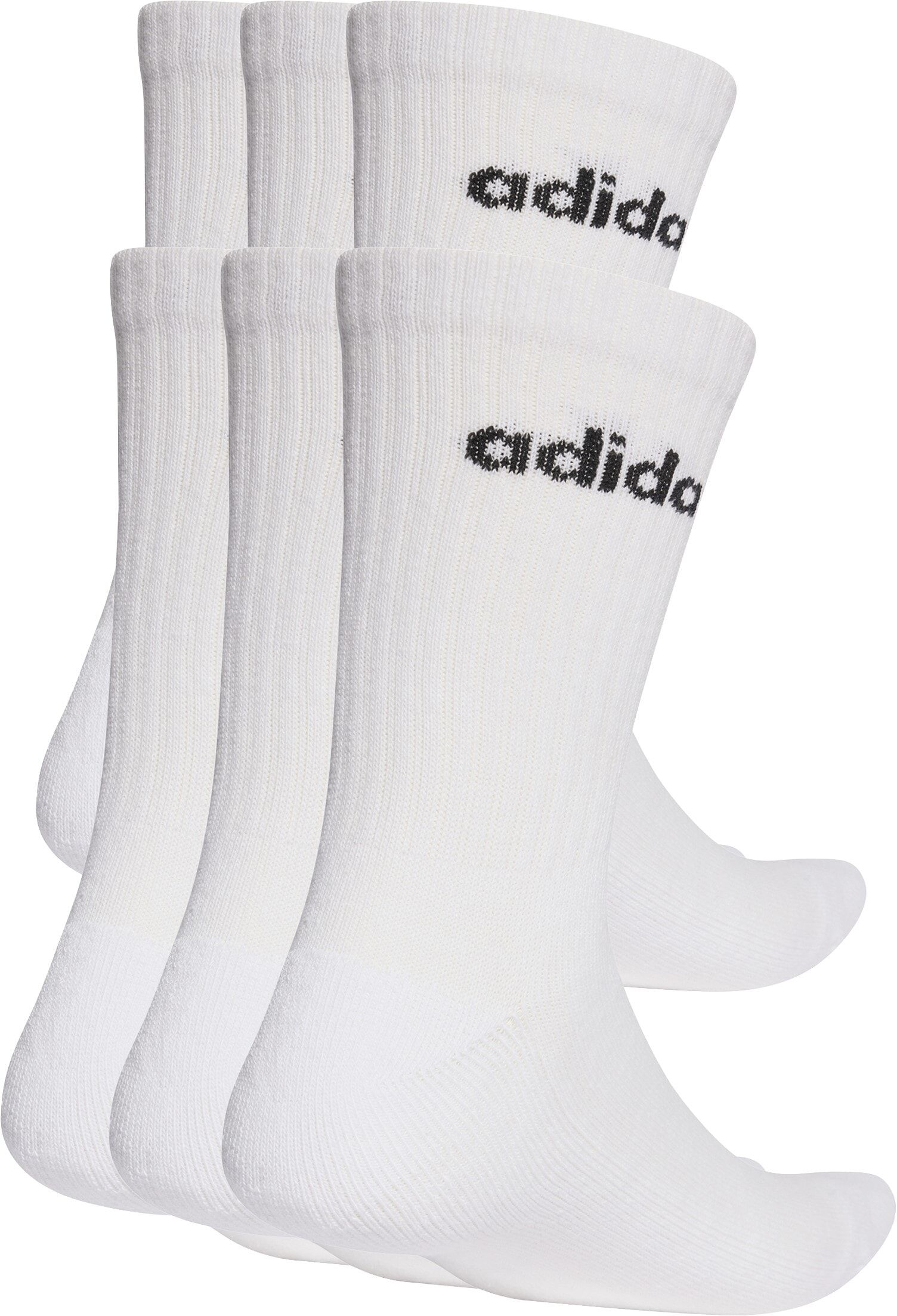 Funktionssocken ADIDAS SPORTSWEAR "C LIN CREW 6P", Gr. M (40/42), Sockengrösse, schwarz-weiss (weiß, schwarz), Obermaterial: 100% Polyamid, Socken Funktionssocken weiß, schwarz M (40/42), Sockengrösse