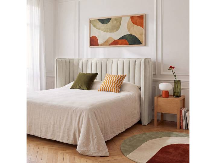 HABITAT - Tête de lit en tissu 244 x 102 cm - Crème - Boudoir