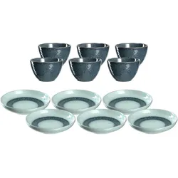 TELLERSET Matera blau 12er Set