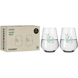 Ritzenhoff Wasserglas 2er-Set Organix 001, Trinkgläser, Grün