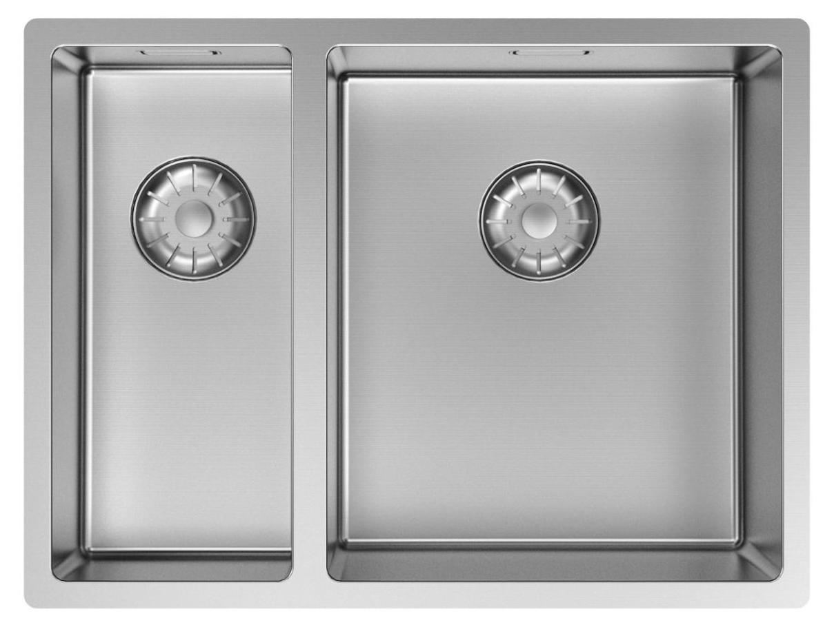 Küchenspüle 18+34 cm Edelstahl große Schale rechts PCM183440-02 Pure.Sink