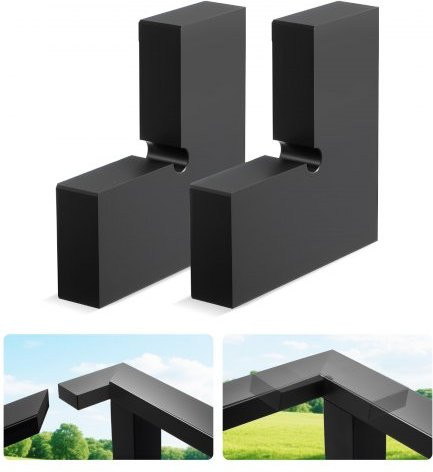 VEVOR 2-pack Leuninghoekverbinders HT-05 voor Rechthoekige Kabelleuningen, Matzwart