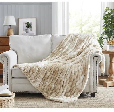 Nanshing Yoona Faux Fur Reversible Throw Blanket