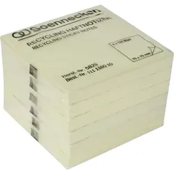 Soennecken Haftnotiz 5829 Recycling 75x75mm 100Blatt gelb 6 St./Pack.