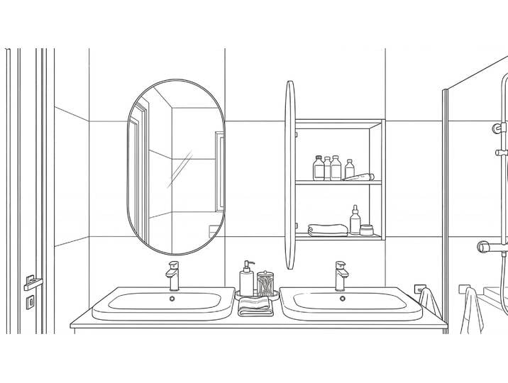 Einbau-Spiegelschrank by Franziska Kanani Premium Dekore Weiss