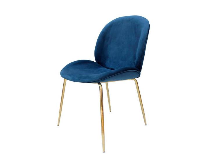 Kayoom Stuhl-Set, Blau, Messing, Metall, Kunststoff, 47x90x59 cm, abwischbar, Esszimmer, Stühle, Esszimmerstühle, Esszimmerstühle-Set