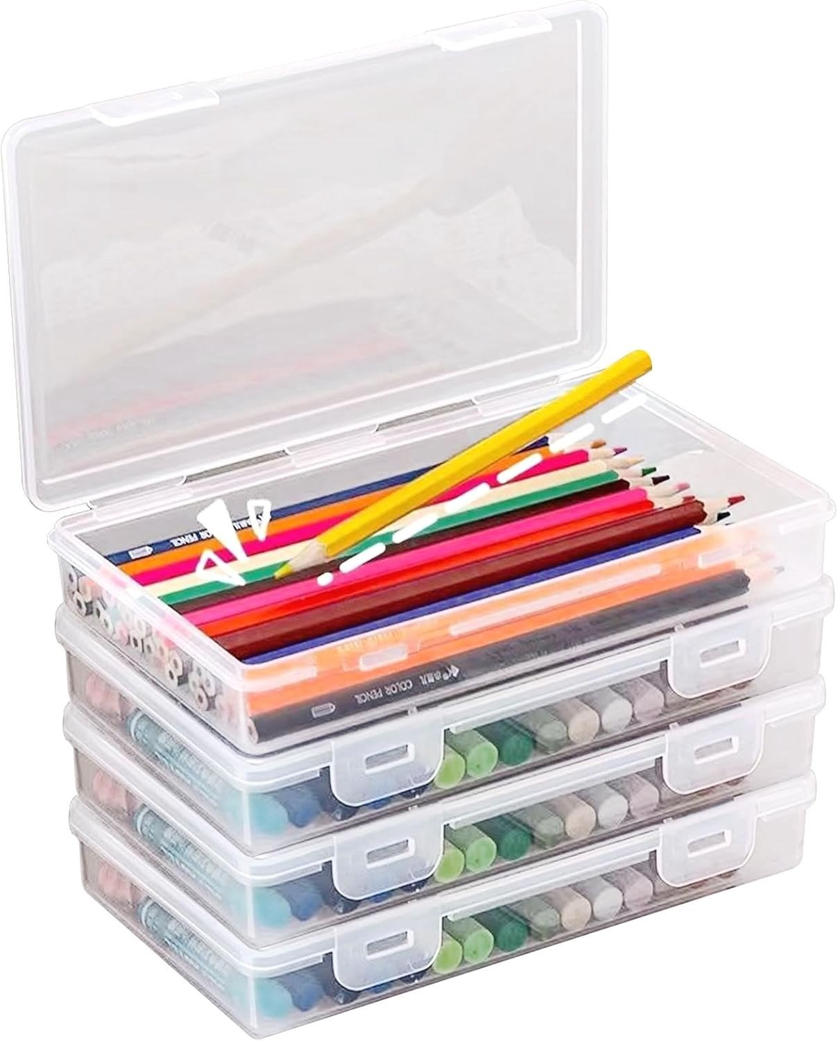 Set van 4 stapelbare BPA-vrije pennenorganizers voor kantoorbenodigdheden en schoolspullen