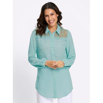 Langarmbluse LADY, Damen, Gr. 40, grün (kalkmint), 100% Polyester, unifarben, Blusen