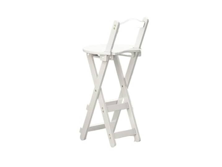 Hocker Klappbar Tragbarer Barstuhl, Möbel, Milchteeladen, Kassierer Hoher Hocker, Wohnzimmer-Rücken-Esszimmerstuhl, einfacher Klapphocker(White-75cm)