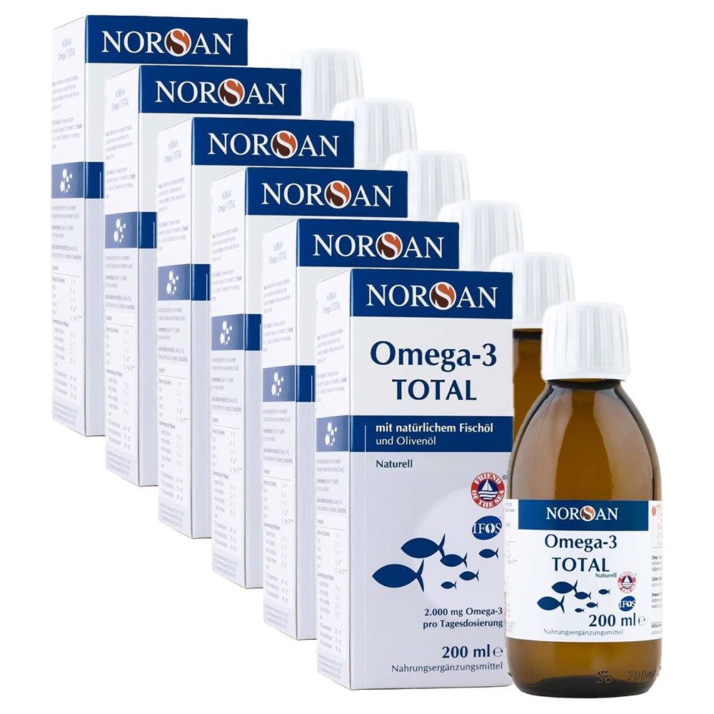 6x Norsan Omega-3 Total Naturell flüssig 6x200 ml Flüssigkeit