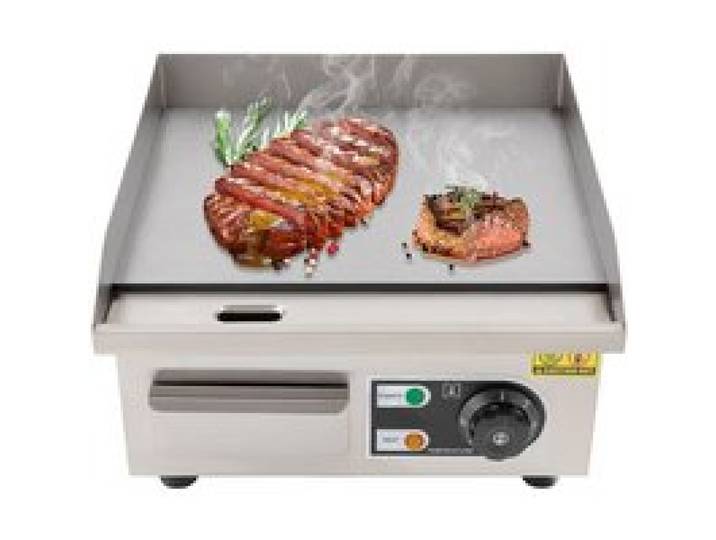 Gril de table électrique 2000 W plaque de cuisson professionnelle avec réservoir dhuile caché