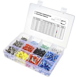 Tru Components, Kabelverbindung, TC-11991828 Aderendhülsen-Sortiment 0.14mm2 16mm2 Grau, Lichtblau, Türkis, Weiss