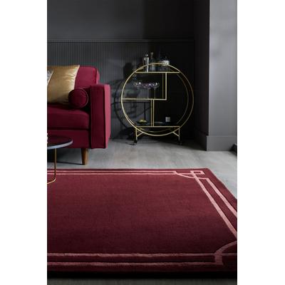 Teppich FLAIR RUGS "Gatsby", rot, B:120cm H:8mm L:170cm, Viskose, Wolle, Teppiche, Teppich, mit Bordürendesign