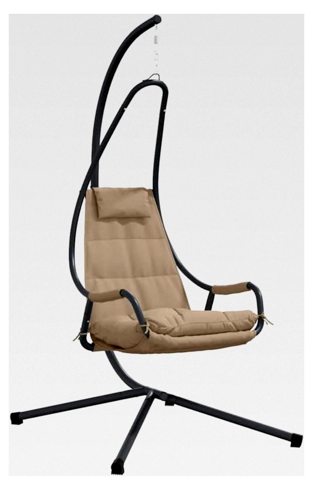 Hängender Ei-Stuhl Taupe 94 x 107 x 196,5 cm Stahl, ergonomischer Hängestuhl, klappbare Sitzgelegenheit für Entspannung im Wohnzimmer, Garten und auf der Terrasse.