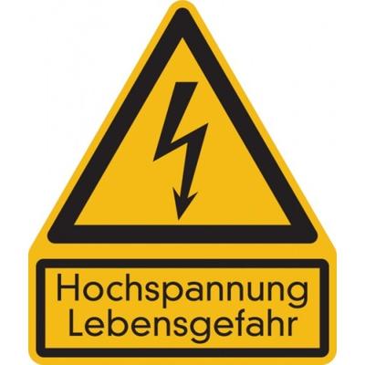 Warnschild, Kombischild, Hochspannung - 100x119 mm Folie selbstklebend