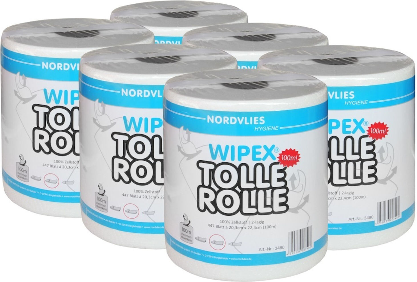 WIPEX TOLLE ROLLE 2-lagig hochweiß 20,3 x 22,4 cm (3480)