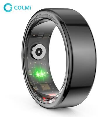 StayWell Smart Ring Military Grade Titanium Steel Shell, Health Monitoring IP68 & 3ATM, Waterproof Multi Sport Modes gold 9
