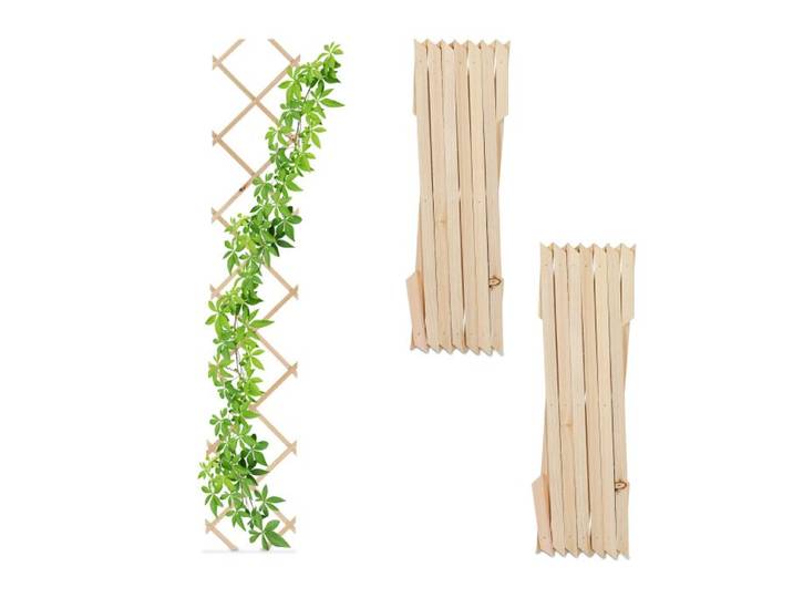 Relaxdays Trellis uitschuifbaar set van 3 muur