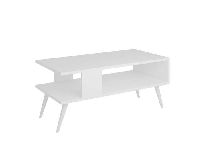 [en.casa] Couchtisch Lycksele 90/45/40, Weiß, Kunststoff, 90x40x45 cm, Wohnzimmer, Wohnzimmertische, Couchtische
