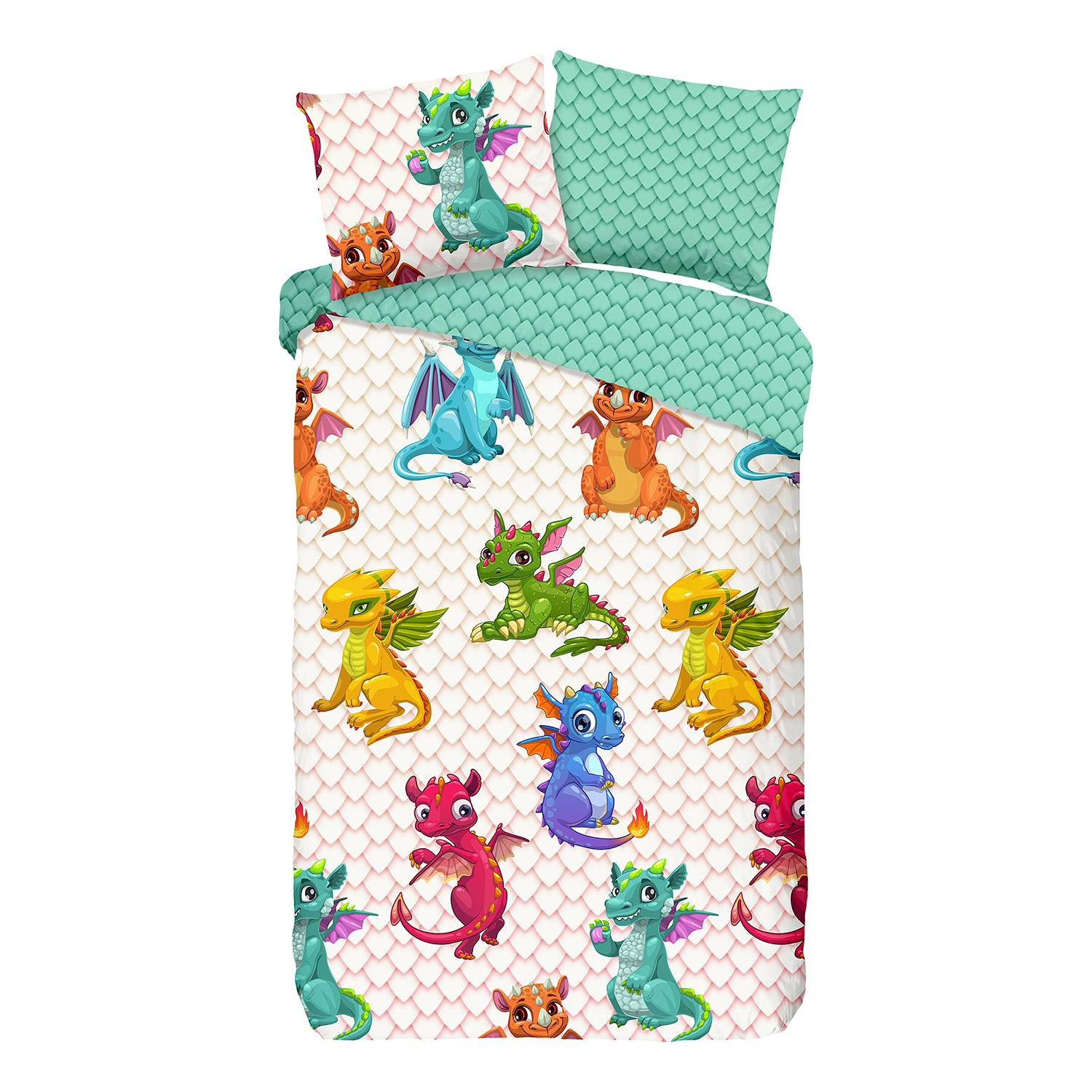 Good Morning Kinderdekbedovertrek Dragons Multicolour 100% Katoen