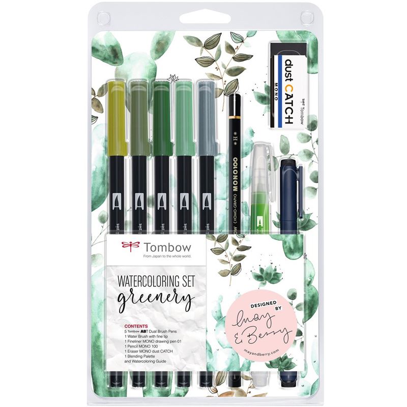 Tombow ABT Greenery Brush-Pen-Set farbsortiert, 1 Set