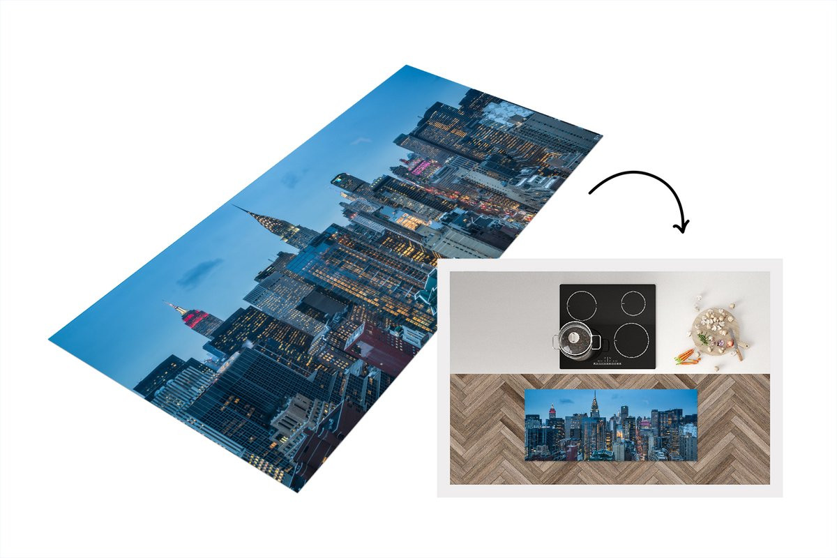 KitchenYeah Keukenloper New York Skyline Empire State Building - Vinyl - 120 x 50 cm