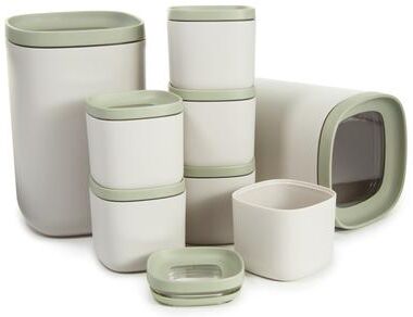 BergHOFF Balance 8Pc Recycled Stackable Food Container Set, Moonmist and Sage