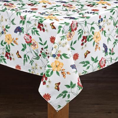 Enchanted Floral Garden Vinyl Tablecloth