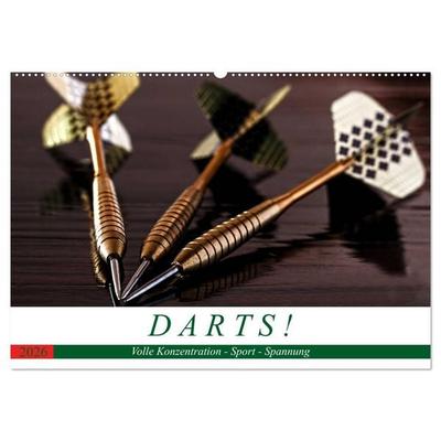 Darts. Konzentration - Sport - Spannung (Wandkalender 2026 DIN A2 quer), CALVENDO Monatskalender