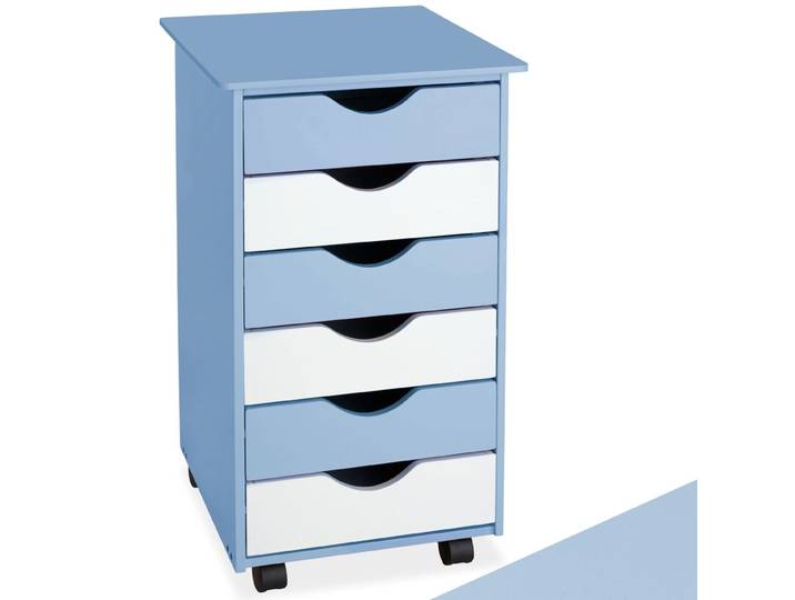 Rollcontainer aus Holz 65x36x40cm - blau