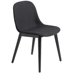 Muuto Fiber Side Chair, wood base, remix 183 / schwarz