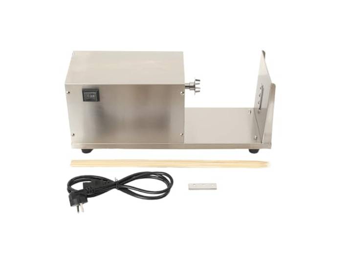 TABODD 50W Elektrischer Tornado Kartoffelschneider, Automatischer Tornado Hausgemachte Kartoffel Twister Gemüse Schneider Kartoffelchips Spiralschneider Mit Schaltersteuerung