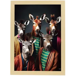 POSTER Okapi Mode A4 Rahmen Aus Hellem Holz