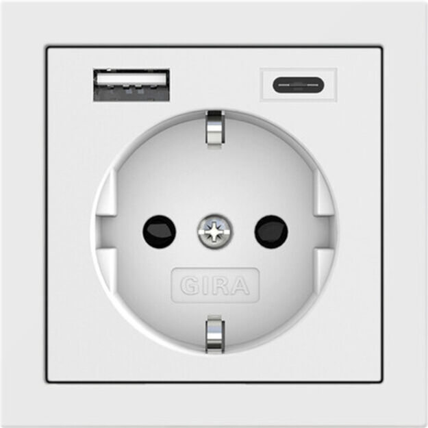 Gira Prise de courant avec terre Type F 16A 250V alimentation USB double (245970)